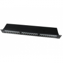 Gembird NPP-C624-002 - Patch panel with cable management - CAT 6 - STP - black - 1U - 19" - 24 ports