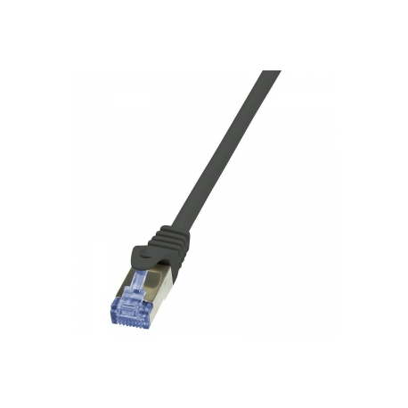LogiLink PrimeLine - Patch cable - RJ-45 (M) to RJ-45 (M) - 0.5 m - SFTP, PiMF - CAT 6a - halogen-free, molded, snagless - black - 0