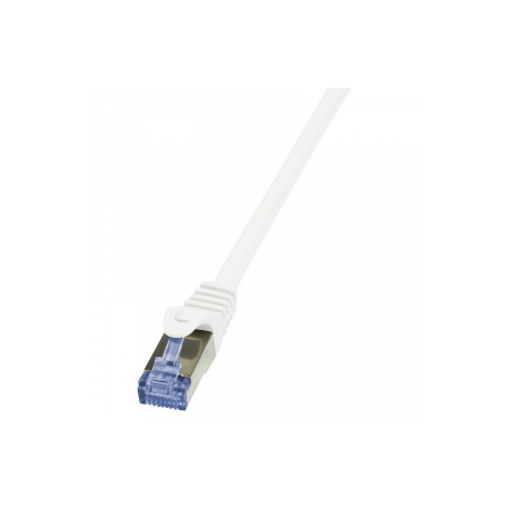 LogiLink PrimeLine - Patch cable - RJ-45 (M) to RJ-45 (M) - 50 cm - SFTP, PiMF - CAT 6a - halogen-free, molded, snagless - white - 0