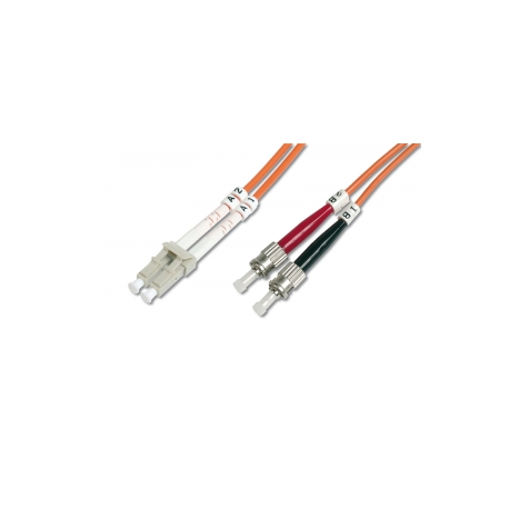 DIGITUS - Patch cable - LC multi-mode (M) to ST multi-mode (M) - 1 m - fibre optic - 50 / 125 micron - OM2 - halogen-free - orange - 2