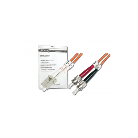 DIGITUS - Patch cable - LC multi-mode (M) to ST multi-mode (M) - 2 m - fibre optic - 50 / 125 micron - OM2 - halogen-free - orange - 0