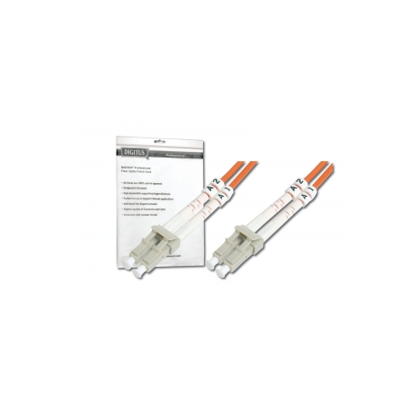 DIGITUS - Patch cable - LC multi-mode (M) to LC multi-mode (M) - 1 m - fibre optic - 50  /  125 micron - OM2 - halogen-free - orange - 0