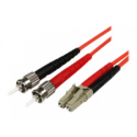 StarTech.com 5m Fiber Optic Cable - Multimode Duplex 50 / 125 - LSZH - LC / ST - OM2 - LC to ST Fiber Patch Cable - Patch cable - ST multi-mode (M) to LC multi-mode (M) - 5 m - fibre optic - duplex - 50 / 125 micron - OM2 - molded - orange - for P / N: MCM1110MMLC