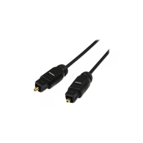 StarTech.com 15 ft Thin Toslink Digital Optical SPDIF Audio Cable - 15ft  /  15 Feet Optical Audio Cable (THINTOS15) - Digital audio cable (optical) - SPDIF - TOSLINK male to TOSLINK male - 4.6 m - fibre optic - black - for P / N: FPCEILPTBLP, FPWARTB1M, FPWFXBAT, FPWTLTBAT, HD202A, STNDMTV100, STNDMTV70 - 0