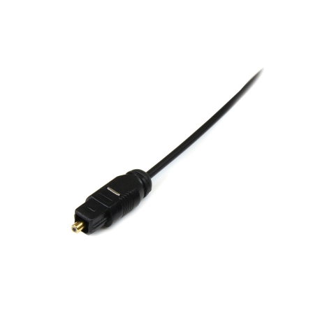 StarTech.com 15 ft Thin Toslink Digital Optical SPDIF Audio Cable - 15ft  /  15 Feet Optical Audio Cable (THINTOS15) - Digital audio cable (optical) - SPDIF - TOSLINK male to TOSLINK male - 4.6 m - fibre optic - black - for P / N: FPCEILPTBLP, FPWARTB1M, FPWFXBAT, FPWTLTBAT, HD202A, STNDMTV100, STNDMTV70 - 1