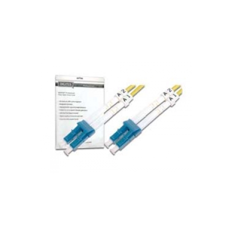 DIGITUS - Patch cable - LC single-mode (M) to LC single-mode (M) - 1 m - fibre optic - 9 / 125 micron - OS2 - booted, halogen-free - yellow - 0