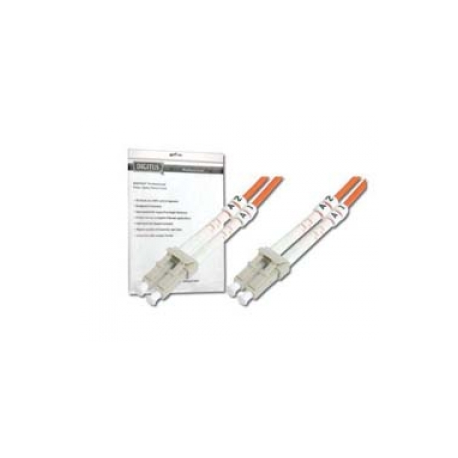 DIGITUS - Patch cable - LC multi-mode (M) to LC multi-mode (M) - 3 m - fibre optic - 50  /  125 micron - OM2 - halogen-free - orange - 0