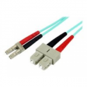 StarTech.com 2m Fiber Optic Cable - 10 Gb Aqua - Multimode Duplex 50 / 125 - LSZH - LC / SC - OM3 - LC to SC Fiber Patch Cable (A50FBLCSC2) - Patch cable - LC multi-mode (M) to SC multi-mode (M) - 2 m - fibre optic - duplex - 50  /  125 micron - aqua