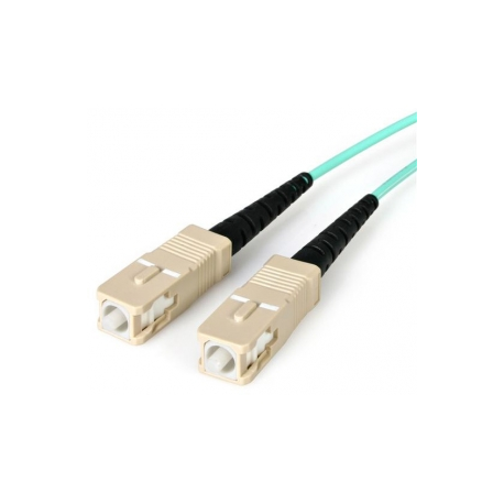 StarTech.com 2m Fiber Optic Cable - 10 Gb Aqua - Multimode Duplex 50 / 125 - LSZH - LC / SC - OM3 - LC to SC Fiber Patch Cable (A50FBLCSC2) - Patch cable - LC multi-mode (M) to SC multi-mode (M) - 2 m - fibre optic - duplex - 50 / 125 micron - aqua - 1
