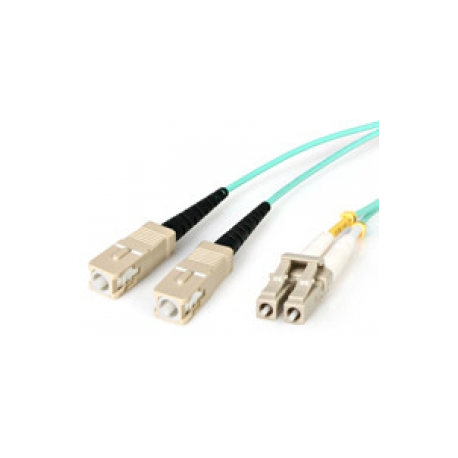 StarTech.com 2m Fiber Optic Cable - 10 Gb Aqua - Multimode Duplex 50 / 125 - LSZH - LC / SC - OM3 - LC to SC Fiber Patch Cable (A50FBLCSC2) - Patch cable - LC multi-mode (M) to SC multi-mode (M) - 2 m - fibre optic - duplex - 50 / 125 micron - aqua - 3