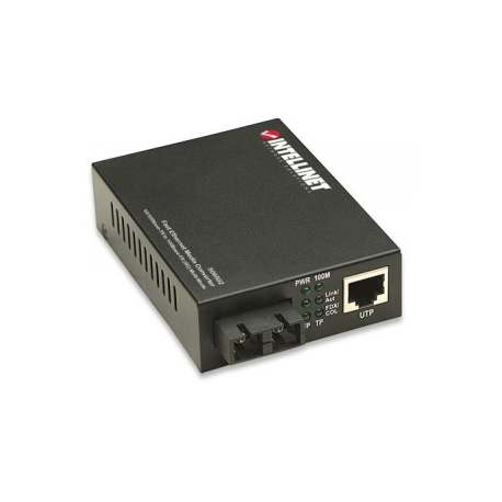 Intellinet Fast Ethernet Media Converter, 10 / 100Base-Tx to 100Base-Fx (SC) Multi-Mode, 2 km (1.24 mi) - Fibre media converter - 100Mb LAN - 10Base-T, 100Base-FX, 100Base-TX - RJ-45 / SC multi-mode - up to 2 km - 1310 nm - 3