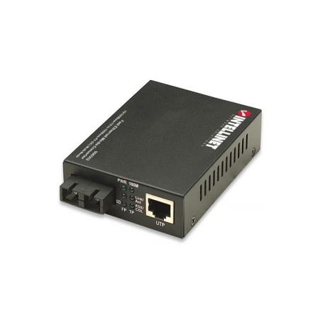Intellinet Fast Ethernet Media Converter, 10 / 100Base-Tx to 100Base-Fx (SC) Multi-Mode, 2 km (1.24 mi) - Fibre media converter - 100Mb LAN - 10Base-T, 100Base-FX, 100Base-TX - RJ-45 / SC multi-mode - up to 2 km - 1310 nm - 4