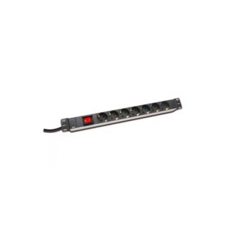 DIGITUS DN-95402 - Power strip (rack-mountable) - AC 250 V - input: power - output connectors: 7 (power) - 19" - 2 m cord - 0