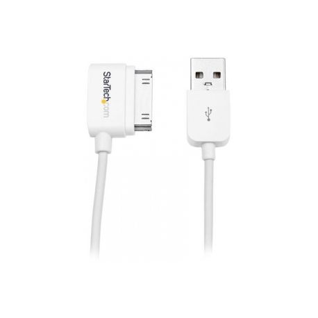 StarTech.com Apple 30-pin Dock Connector to USB Cable iPhone iPod iPad - Charging / data adapter - Apple Dock male to USB male - 1 m - white - for P / N: ST73007UA - 6