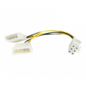 StarTech.com 6in LP4 to 6 Pin PCI Express Video Card Power Cable Adapter - Power adapter - 4 pin internal power (M) to 6 pin PCIe power (M) - 6 in - LP4PCIEXADAP - Power adapter - 4 PIN internal power (M) to 6 pin PCIe power (M) - 15.2 cm - for P / N: ATX2POWER430, ATX2POWER530, RMC4450, ATX2POW500HS, ATX2POW450HS, ATX2POW400HS