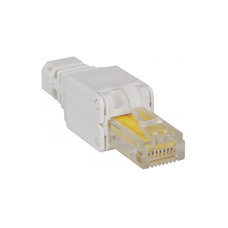 Intellinet RJ45 Modular Plug, Toolless Connector, Cat5/5e/6, 22-26 AWG solid and stranded UTP cables - Network connector - RJ-45 (M) - UTP - CAT 6 - grey - 0