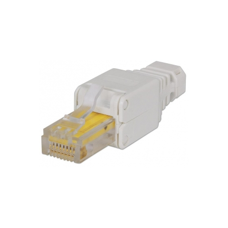 Intellinet RJ45 Modular Plug, Toolless Connector, Cat5/5e/6, 22-26 AWG solid and stranded UTP cables - Network connector - RJ-45 (M) - UTP - CAT 6 - grey - 2