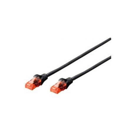 DIGITUS Professional - Patch cable - RJ-45 (M) to RJ-45 (M) - 1 m - UTP - CAT 6 - booted, snagless - black - 0