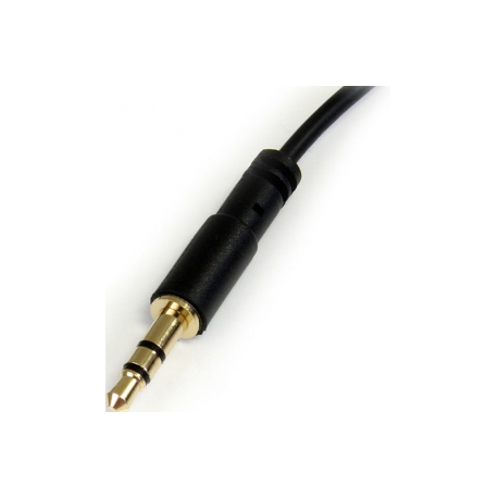 StarTech.com 3.5mm Audio Cable - 3 ft - Slim - M  /  M - AUX Cable - Male to Male Audio Cable - AUX Cord - Headphone Cable - Auxiliary Cable (MU3MMS) - Audio cable - stereo mini jack male to stereo mini jack male - 91 cm - black - for P / N: RKCOND17HD, SV231DPU34K, SV431DPDDUA2, SV431DPUA2, USBC2VGCAPRO, UVCHDCAP - 2