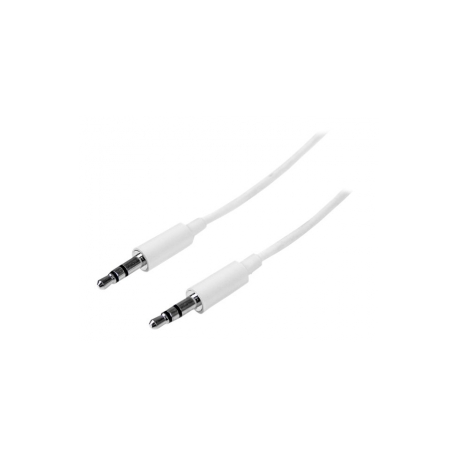 StarTech.com 2m White Slim 3.5mm Stereo Audio Cable - 3.5mm Audio Aux Stereo - Male to Male Headphone Cable - 2x 3.5mm Mini Jack (M) White (MU2MMMSWH) - Audio cable - stereo mini jack male to stereo mini jack male - 2 m - white - 0