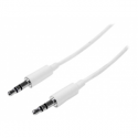 StarTech.com 1m White Slim 3.5mm Stereo Audio Cable - 3.5mm Audio Aux Stereo - Male to Male Headphone Cable - 2x 3.5mm Mini Jack (M) White (MU1MMMSWH) - Audio cable - stereo mini jack male to stereo mini jack male - 1 m - white