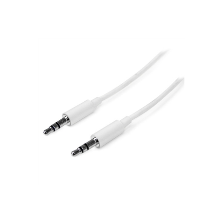 StarTech.com 1m White Slim 3.5mm Stereo Audio Cable - 3.5mm Audio Aux Stereo - Male to Male Headphone Cable - 2x 3.5mm Mini Jack (M) White (MU1MMMSWH) - Audio cable - stereo mini jack male to stereo mini jack male - 1 m - white - 2