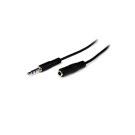 StarTech.com 2m Slim 3.5mm Stereo Extension Audio Cable - Male  /  Female - Headphone Audio Extension Cable Cord - 2x Mini Jack 3.5mm - 2 m (MU2MMFS) - Audio extension cable - stereo mini jack female to stereo mini jack male - 2 m - black - 3