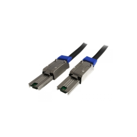 StarTech.com 1m External Mini SAS Cable - Serial Attached SCSI SFF-8088 to SFF-8088 - 2x SFF-8088 (M) - 1 meter, Black (ISAS88881) - SAS external cable - TAA Compliant - SAS 6Gbit / s - 4-Lane - 26 pin 4x Shielded Mini MultiLane SAS (SFF-8088) (P) to 26 pin 4x Shielded Mini MultiLane SAS (SFF-8088) (P) - 1 m - latched - black - 0