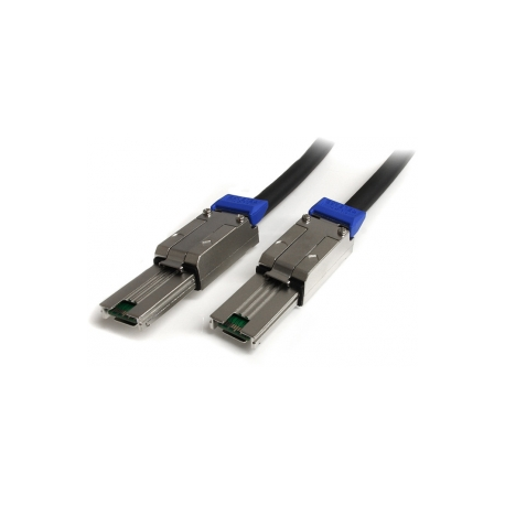 StarTech.com 1m External Mini SAS Cable - Serial Attached SCSI SFF-8088 to SFF-8088 - 2x SFF-8088 (M) - 1 meter, Black (ISAS88881) - SAS external cable - TAA Compliant - SAS 6Gbit / s - 4-Lane - 26 pin 4x Shielded Mini MultiLane SAS (SFF-8088) (P) to 26 pin 4x Shielded Mini MultiLane SAS (SFF-8088) (P) - 1 m - latched - black - 4
