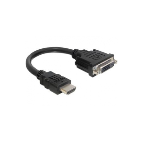 Delock - Adapter cable - HDMI male to DVI-I female - 20 cm - black - 1920 x 1080 at 60 Hz support - 0