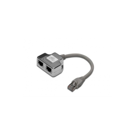 DIGITUS - Network splitter - RJ-45 (M) to RJ-45 (F) - 19 cm - shielded - CAT 5e - 0