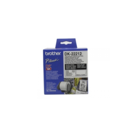 Brother DK-22212 - Permanent adhesive - white - Roll (6.2 cm x 15.2 m) tape - for Brother QL-1050, 1060, 500, 550, 560, 570, 580, 600, 650, 700, 710, 720, 820 - 0