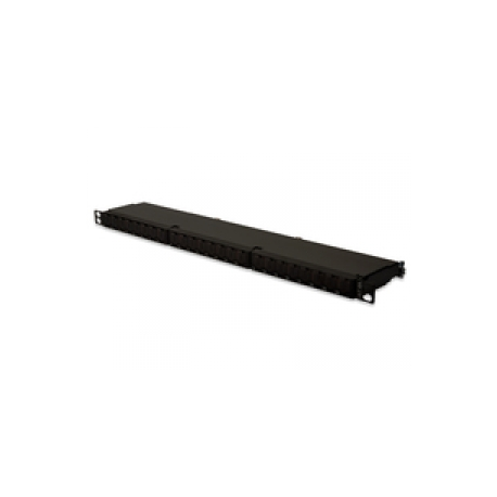 DIGITUS DN-91624S-SL-EA - Patch panel - CAT 6a - STP - RJ-45 X 24 - black, RAL 9005 - 0.5U - 19" - 0