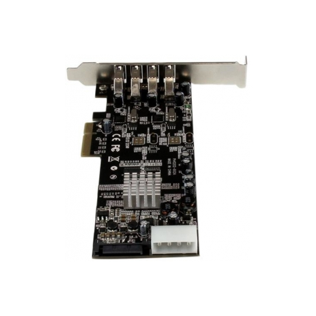 StarTech.com 4 Port PCI Express USB 3.0 Card - 3 External and 1 Internal - Native OS Support in Windows 8 and 7 - Standard and Low-Profile (PEXUSB3S42) - USB adapter - PCIe 2.0 low profile - USB 3.0 x 4 - for P / N: CFASTRWU3, ST1030USBM, ST43004UA, ST4300MINI, TB31PCIEX16 - 3