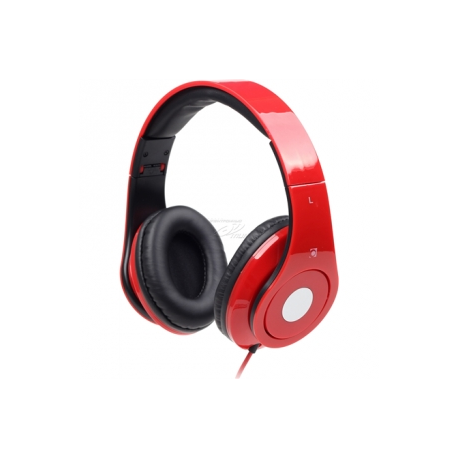 Gembird MHS-DTW-R - Headphones with mic - full size - wired - 3.5 mm jack - red - 3