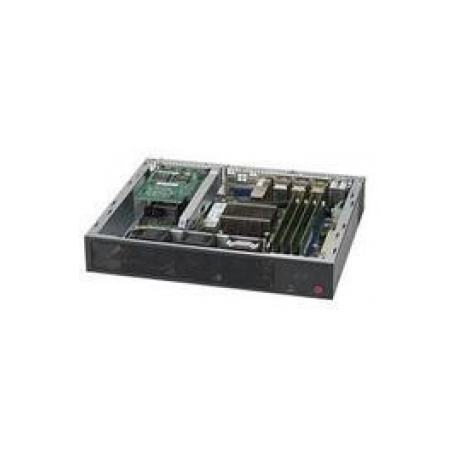 Supermicro SuperServer E300-8D - Server - Mini-1U - 1-way - 1 x Xeon D-1518  /  2.2 GHz - RAM 0 GB - no HDD - AST2400 - GigE, 10 GigE - no OS - monitor: none - black - 0