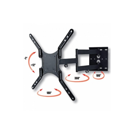 Techly Wall mount for TV LCD/LED/PDP double arm 23-55'' 45 kg VESA black - 1