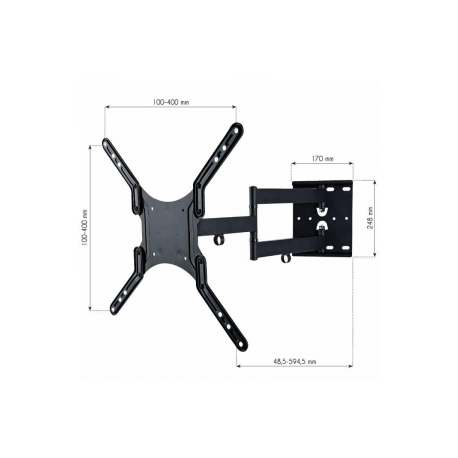 Techly Wall mount for TV LCD/LED/PDP double arm 23-55'' 45 kg VESA black - 5