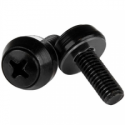 StarTech.com M6 x 12mm - Screws - 50 Pack, Black - M6 Mounting Screws for Server Rack & Cabinet (CABSCREWSM6B) - Screw kit - black (pack of 50) - for P / N: RACK-18U-20-WALL-OA, RACK-21U-20-WALL-OA, RACK-24U-20-WALL-OA, RK3236BKF, WALLMOUNT4