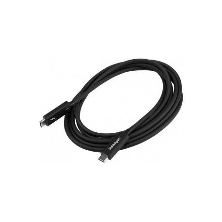 StarTech.com 20Gbps Thunderbolt 3 Cable - 6.6ft / 2m - Black - 4K 60Hz - Certified TB3 USB-C to USB-C Charger Cord w /  100W Power Delivery (TBLT3MM2M) - Thunderbolt cable - USB-C (M) to USB-C (M) - Thunderbolt 3  /  USB  /  DisplayPort - 2 m - black - for P / N: CDP2HDUACP, CDP2HDUACPW, MST30C2DPPD - 1