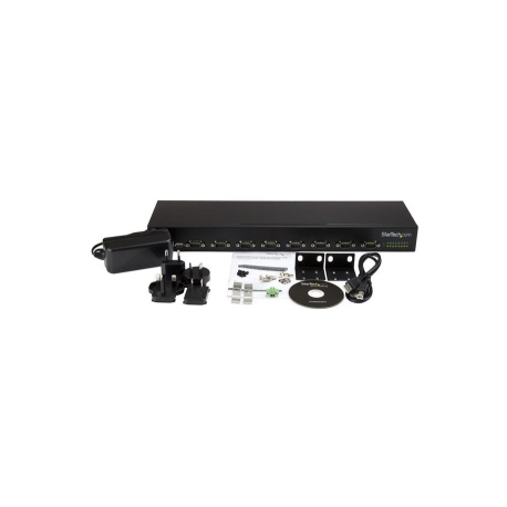 StarTech.com USB to Serial Hub - 8 Port - COM Port Retention - Rack Mount and Daisy Chainable - FTDI USB to RS232 Hub (ICUSB23208FD) - Serial adapter - USB 2.0 - RS-232 x 8 - black - 3