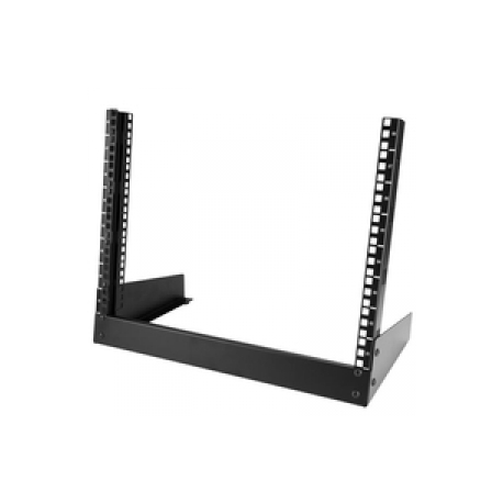 StarTech.com 8U Open Frame Network Rack - 19" 2 Post Free Standing Desktop Rack for Computer, AV, Media, IT, Data & Server Room Equipment (RK8OD) - Rack open frame - 2-post - 8U - 0