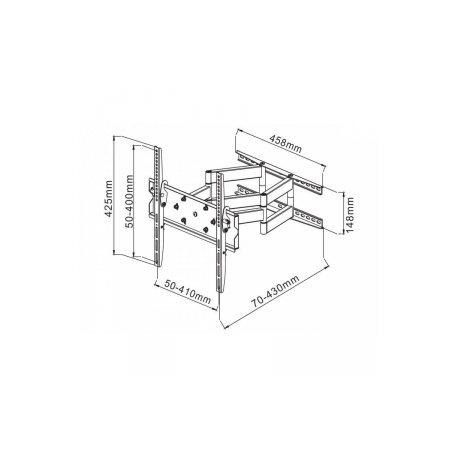 TECHly LED400 - Bracket - for LCD TV (full-motion) - black - screen size: 23"-55" - wall-mountable - 1