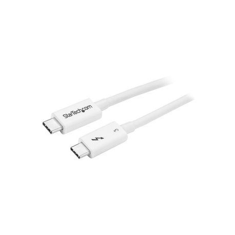 StarTech.com 40Gbps Thunderbolt 3 Cable - 1.6ft / 0.5m - White - 5k 60Hz / 4k 60Hz - Certified TB3 USB-C Charger Cord w / 100W Power Delivery (TBLT34MM50CW) - Thunderbolt cable - USB-C (M) to USB-C (M) - USB 3.1 Gen 2 / Thunderbolt 3 / DisplayPort 1.2 - 50 cm - 4K support - white - for P / N: CDP2HDUACP, CDP2HDUACPW, PEXUSB321C, TB33A1C - 0