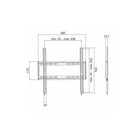 LogiLink - Bracket - for LCD TV - solid cold pressed steel - screen size: 32"-55" - wall-mountable - 1