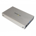 StarTech.com 3.5in Silver Aluminum USB 3.0 External SATA III SSD / HDD Enclosure with UASP - Portable USB 3 3.5" SATA Hard Drive Enclosure (S3510SMU33) - Storage enclosure - 3.5" - SATA 6Gb / s - USB 3.0 - silver - for P / N: SVA12M2NEUA, SVA12M5NA, USBDUP15, USBDUPE115, USBDUPE17