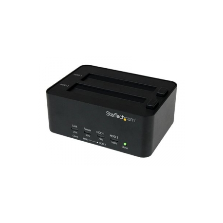 StarTech.com Dual Bay USB 3.0 Duplicator and Eraser Dock for 2.5" & 3.5" SATA SSD HDD - 1:1 Standalone Cloner & Wiper Docking Station (SATDOCK2REU3) - Hard drive duplicator - 2 bays (SATA-300) - for P / N: SVA12M5NA - 0