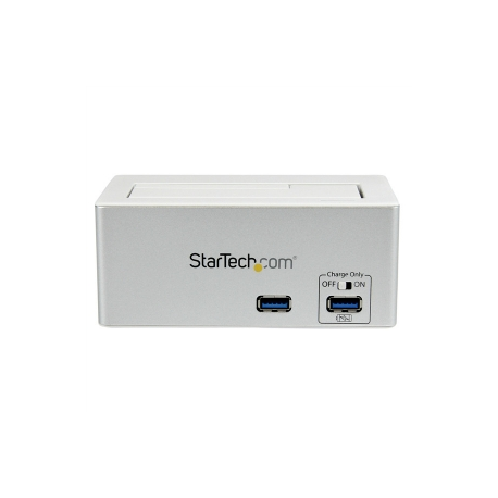 StarTech.com USB 3.0 SATA HDD Docking Station w /  Fast Charge USB Hub & UASP - Storage controller - 2.5", 3.5" - SATA 6Gb / s - USB 3.0 - white & silver - for P / N: SVA12M5NA, USBDUP15, USBDUPE115, USBDUPE17 - 1