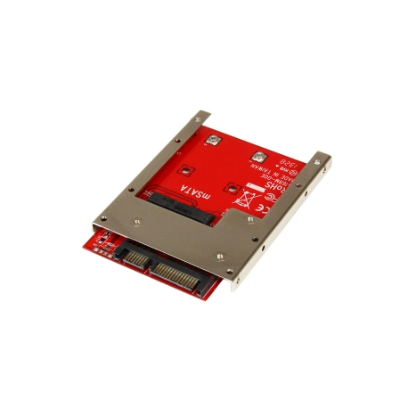 StarTech.com mSATA SSD to 2.5in SATA Adapter Converter - mSATA to SATA Adapter for 2.5in bay with Open Frame Bracket and 7mm Drive Height (SAT32MSAT257) - Storage controller - 1 Channel - SATA 6Gb / s - SATA 6Gb / s - for P / N: BRACKET125PT, BRACKET125PTP, SATERASER4, SDOCK1EU3P2, SDOCK4U313, USB31C2SAT3 - 3