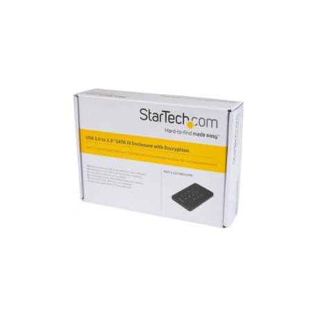 StarTech.com USB 3.0 Hard Drive Enclosure - Encrypted SATA Hard Drive to USB - HDD / SSD Enclosure with Password Protection (S2510BU33PW) - Storage enclosure - 2.5" - SATA 6Gb / s - USB 3.0 - black - 2